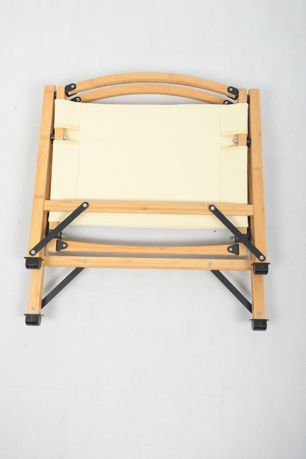 Bamboo Portable Folding Outdoor Chair for Camping and Picnics - Khaki/Beige