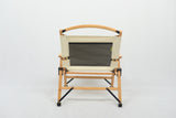 Bamboo Portable Folding Outdoor Chair for Camping and Picnics - Khaki/Beige