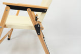 4x Bamboo Canvas Foldable Outdoor Camping Chair Wooden Picnic Park - Khaki/Beige - Extra Image
