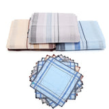 Mens HANDKERCHIEFS 100% Cotton Pocket Square Hanky Handkerchief 35x35cm - 4 Hankies - Front View