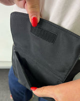 Milleni Waist Bag Utility Travel Belt Bum Bag Adjustable Strap w/ Zipper in Black - Top-Down View