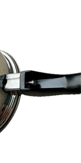 14cm Elegant Stainless Steel Milk Pot with Glass Lid for Coffee and Cooking - Side View