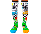 Video Game Toddler Long Knee High Socks - Boy's Unisex Pair - Multicolour - Front View