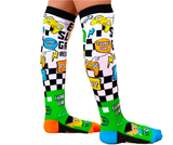 Video Game Toddler Long Knee High Socks - Boy's Unisex Pair - Multicolour - Side View