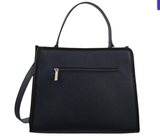 Morrissey Ladies Italian Structured Leather Tote Bag Handbag Womens - Navy - Top-Down View