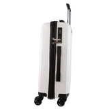 Contemporary White Cabin Luggage Bag - Pierre Cardin Inspired Milleni 54cm Suitcase (39L) - Close-Up Angle