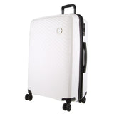 Pierre Cardin Milleni 75cm Expandable Travel Suitcase - Stylish White Checked Luggage Bag