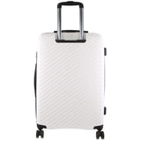 Pierre Cardin Milleni 75cm Expandable Travel Suitcase - Stylish White Checked Luggage Bag - Top-Down View