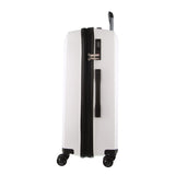 Pierre Cardin Milleni 75cm Expandable Travel Suitcase - Stylish White Checked Luggage Bag - Rear View