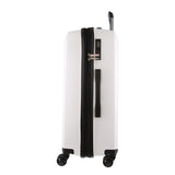 Pierre Cardin Milleni 75cm Expandable Travel Suitcase - Stylish White Checked Luggage Bag - Close-Up Angle