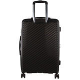 Milleni Black Checked Luggage Bag - Pierre Cardin Inspired 65cm Travel Suitcase (82.5L) - Top-Down View
