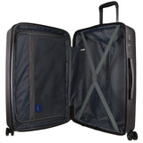 Milleni Black Checked Luggage Bag - Pierre Cardin Inspired 65cm Travel Suitcase (82.5L) - 45-Degree Angle