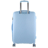 Milleni Blue Checked Luggage Bag - 65cm Carry-On Suitcase Inspired by Pierre Cardin - Top-Down View