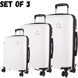 Pierre Cardin Milleni Hardshell Travel Luggage Set - 3-Piece Suitcase Collection in White - Front View