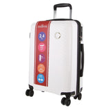 Pierre Cardin Milleni Hardshell Travel Luggage Set - 3-Piece Suitcase Collection in White - Rear View