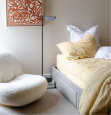 100% Cotton Muslin Duvet Quilt Cover Set w/ 2 Pillow Cases in Yellow - Double - Front View