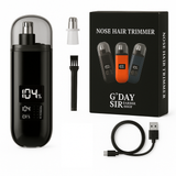 Handheld Portable Nose Hair Trimmer Rechargeable USB-C Clipper Shaver in Black - Front View