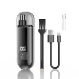 Handheld Portable Nose Hair Trimmer Rechargeable USB-C Clipper Shaver in Black - Side View