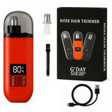 Handheld Portable Nose Hair Trimmer Rechargeable USB-C Clipper Shaver in Red/Orange - Front View