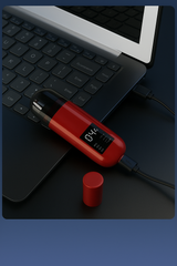 Handheld Portable Nose Hair Trimmer Rechargeable USB-C Clipper Shaver in Red/Orange - Side View