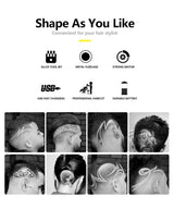 LCD Hair Clipper Barber Professional Electric Trimmer Shaver Beard Vintage - Gold - Low Angle