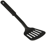 32cm Nylon Slotted Non-Stick Serving Spatula Cooking Tool Utensil in Black - Front View