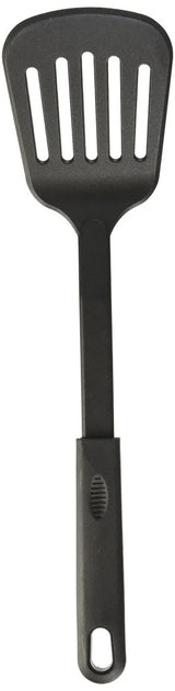 32cm Nylon Slotted Non-Stick Serving Spatula Cooking Tool Utensil in Black - Side View