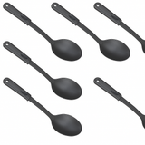 6x 32cm Nylon Serving Spoon in Black - Front View