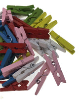 600pcs MINI WOODEN PEGS Natural Craft Baby Shower Clothes Pin Scrapbook 35mm - Side View