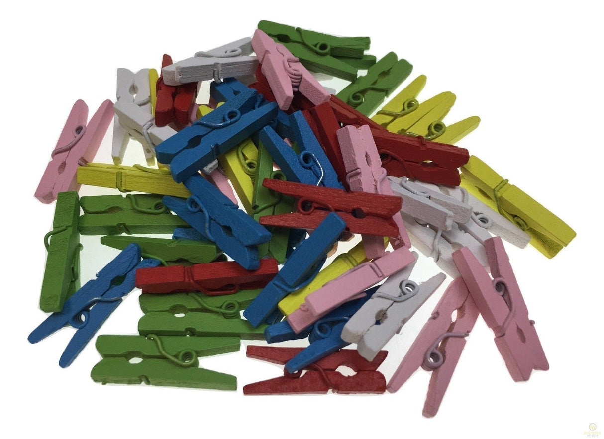 900pcs MINI WOODEN PEGS Natural Craft Baby Shower Clothes Pin Scrapbook 35mm