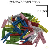 900pcs MINI WOODEN PEGS Natural Craft Baby Shower Clothes Pin Scrapbook 35mm - 45-Degree Angle