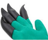 Garden Guru Waterproof and Puncture Resistant Gloves w Claws Digging - Top-Down View