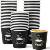 2880x Premium Paper Small Coffee Cups 2.5oz for Espresso Macchiato Piccolo Short Black - Black - Front View