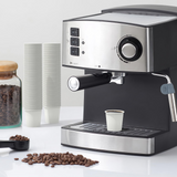 2400x 4oz Premium Small Paper Coffee Cups Espresso Macchiato Piccolo Short Black in White - 45-Degree Angle