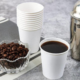 1000pcs 6oz Premium White Paper Coffee Takeaway Cups Bulk - Side View