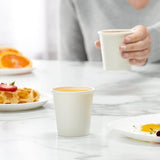 1000pcs 6oz Premium White Paper Coffee Takeaway Cups Bulk - Top-Down View