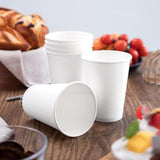 1000pcs 6oz Premium White Paper Coffee Takeaway Cups Bulk - Rear View