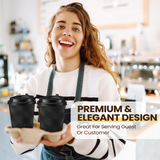 360x Triple Wall Paper Coffee Cups w/Lids (8oz) Disposable Takeaway Bulk in Black - Top-Down View