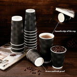 500 Triple Wall Paper Coffee Cups 8oz Takeaway Take Away Wax Free Bulk - Side View