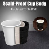 500 Triple Wall Paper Coffee Cups 8oz Takeaway Take Away Wax Free Bulk - Top-Down View