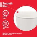 1000x 12oz Premium Paper Coffee Cups in White Bulk Wax Free Extra Strong in White - Side View