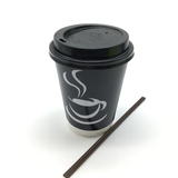 360x Extra Large Disposable Coffee Cups w/ Lids 12oz Strong Takeaway Paper Take Away Bulk - Front View