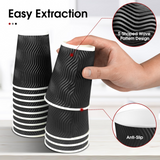 360x Triple Wall Paper Coffee Cups w/Lids (12oz) Disposable Takeaway Bulk in Black - Top-Down View