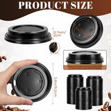 1000x 90mm Plastic Coffee Cup Lids for 12oz / 16oz Cups Dome Style - Black - Top-Down View