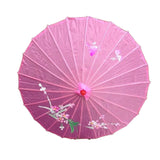 PARASOL UMBRELLA Chinese Japanese Bamboo Flower Pattern Fabric 80cm Diameter - Light Pink - 45-Degree Angle