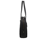 Pierre Cardin Unisex Croc-Embossed Leather Business Computer Bag - Black - Side View