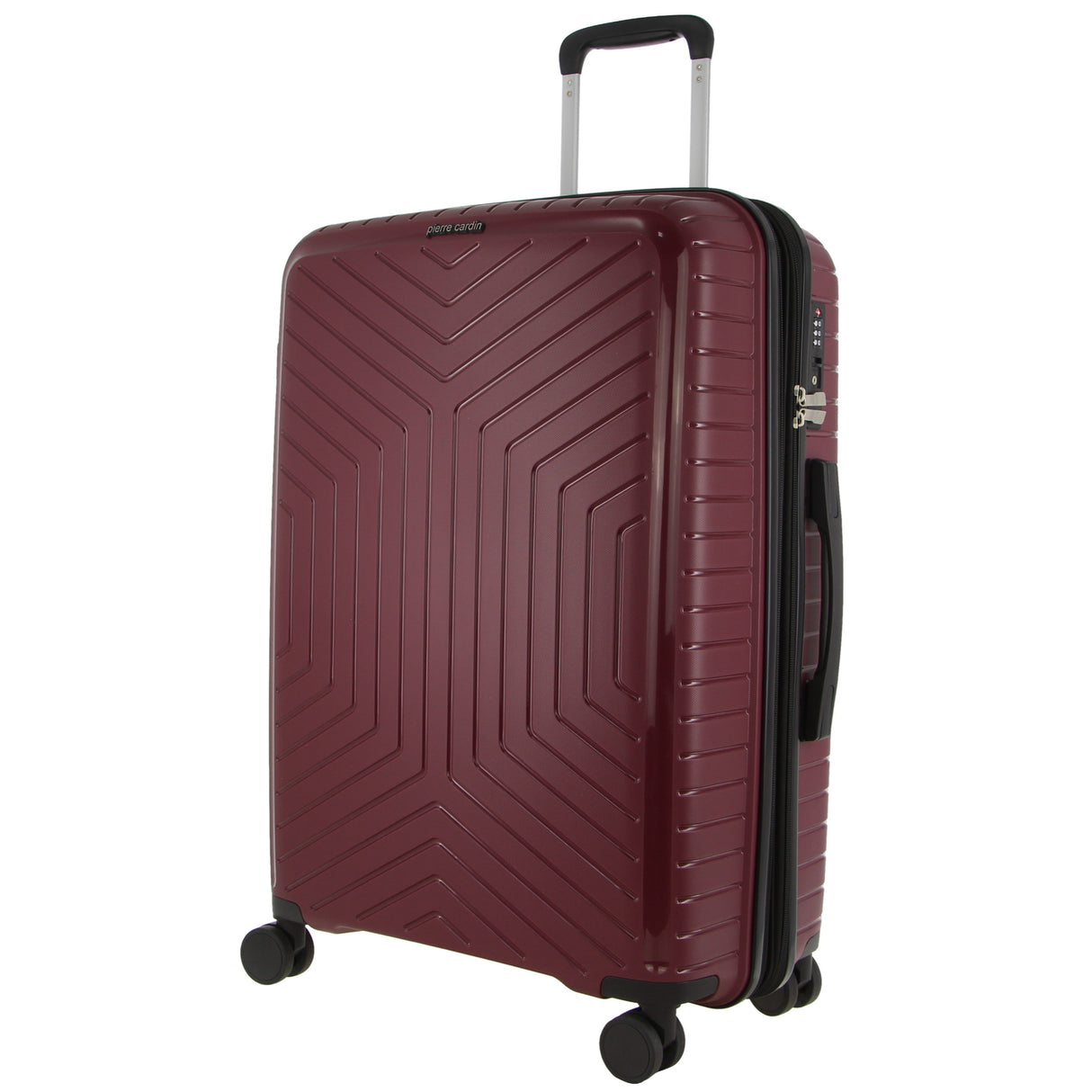 Pierre Cardin 65cm/89L Medium Hard-Shell Suitcase Travel Luggage Bag - Burgundy