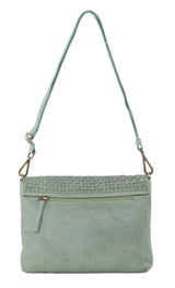 3-Piece Set Pierre Cardin Womens Woven Cross-Body Bag - Mint Green - Top-Down View