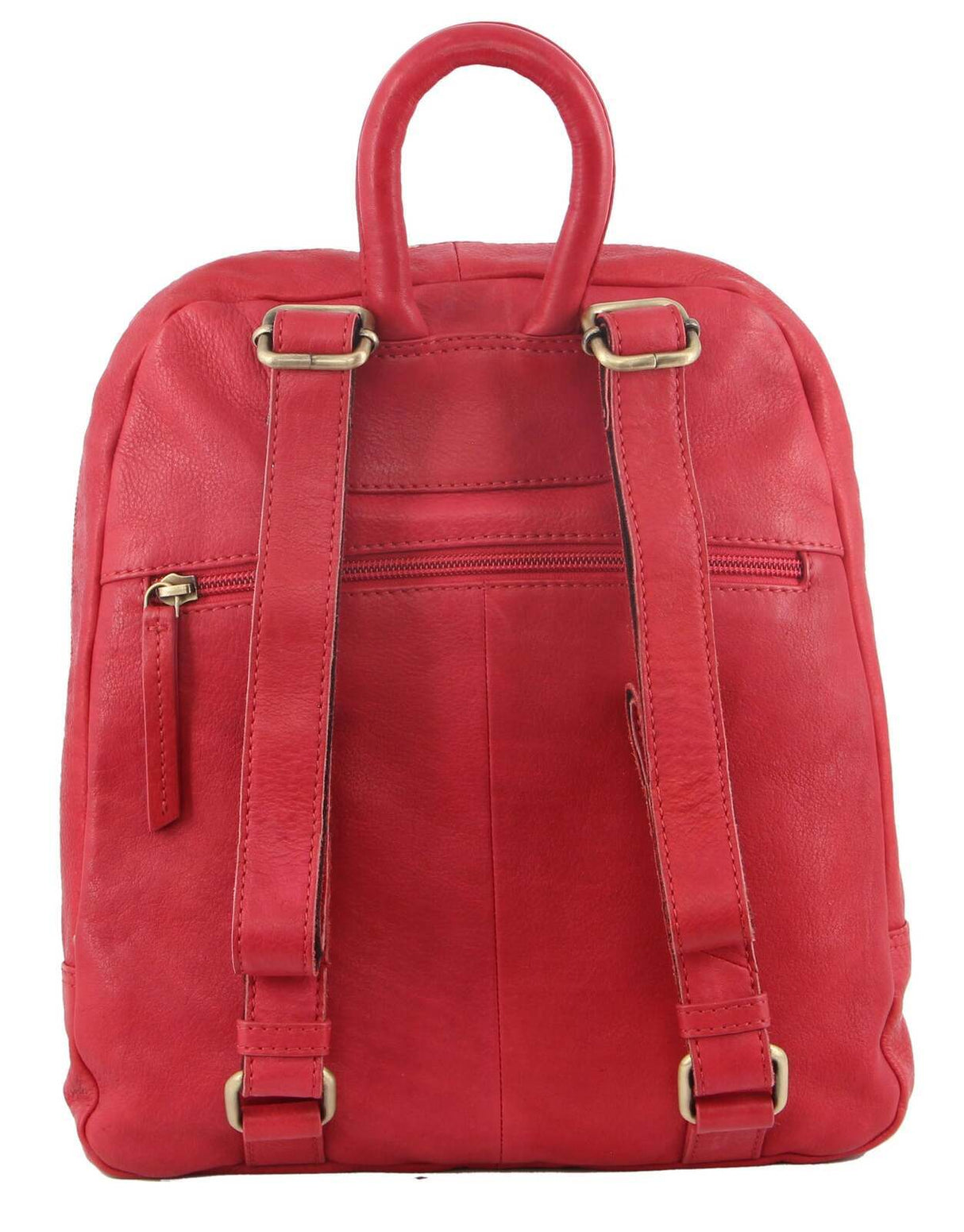 3PC Set Pierre Cardin Womens Woven Leather Cross-Body Bags + Backpack - Red