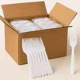 1200x Reusable Plastic Forks Cutlery Bulk BPA Free Extra Strong - Front View